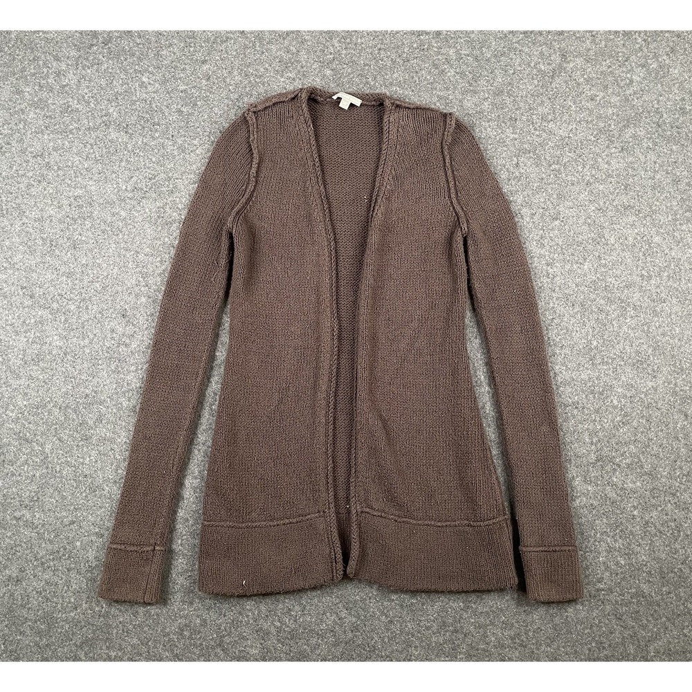 James Perse Cardigan Duster Sweater Womens Juniors 1 Brown Heavy Knit Open Front